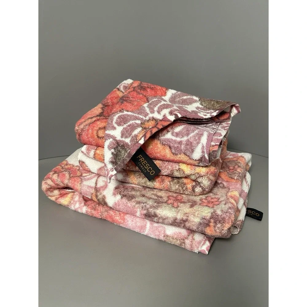 FRESCO Towels - Terry Turkish Cotton - 1 Bath Towel, 2 Hand Towels & Washcloth